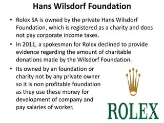 rolex charity foundation|rolex donation request.